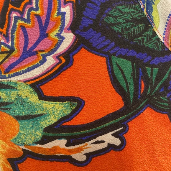 MAEVE Anthropologie silk Larkhill Orange Floral Sleeveless Midi Shift SuzeM - Picture 6 of 7